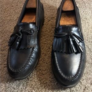 Classic Black Leather Tassel Loafers